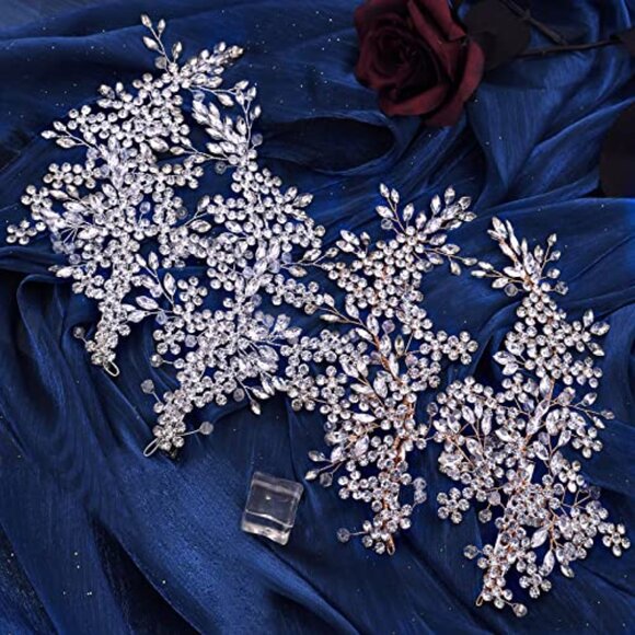 Rhinestone Bridal Headbands Elegant Wedding Hair Clips Crystal Pearl Accessories main image 6